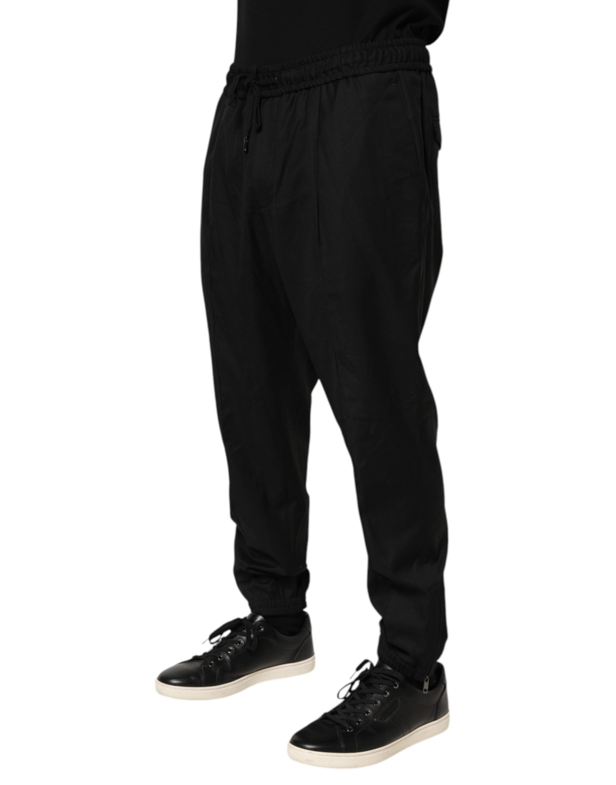 Black Drawstring Men Jogger Sweatpants Pants