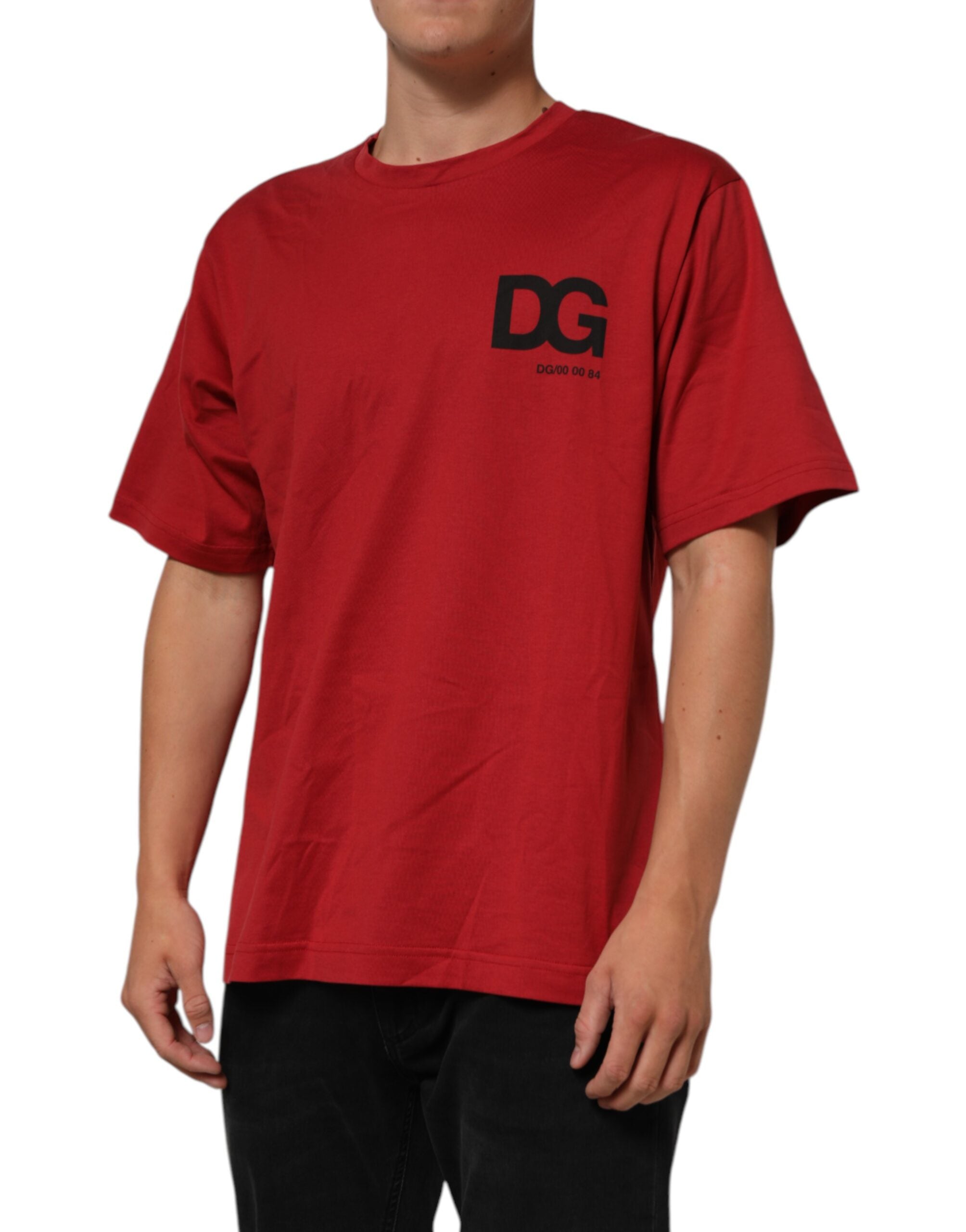 Red Logo Print Cotton Short Sleeve T-shirt