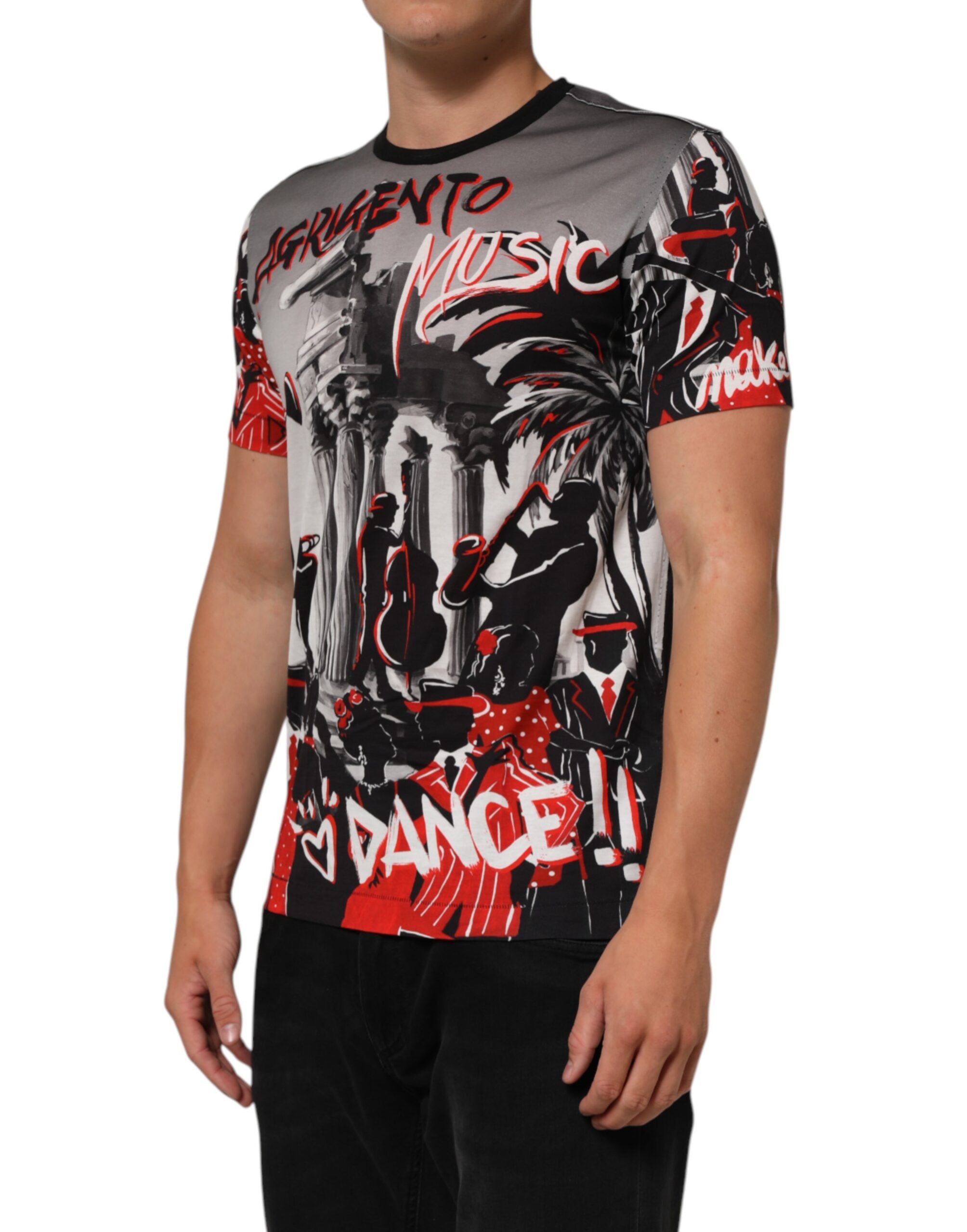 Multicolor Agrigento Dance Jazz Music Print T-shirt