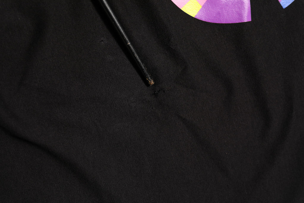 Black Logo Print Cotton Crew Neck  T-shirt