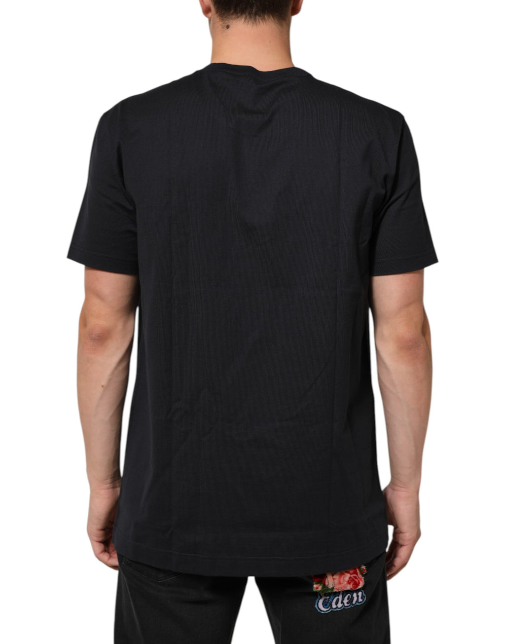 Black Logo Compass Cotton Crew Neck T-shirt