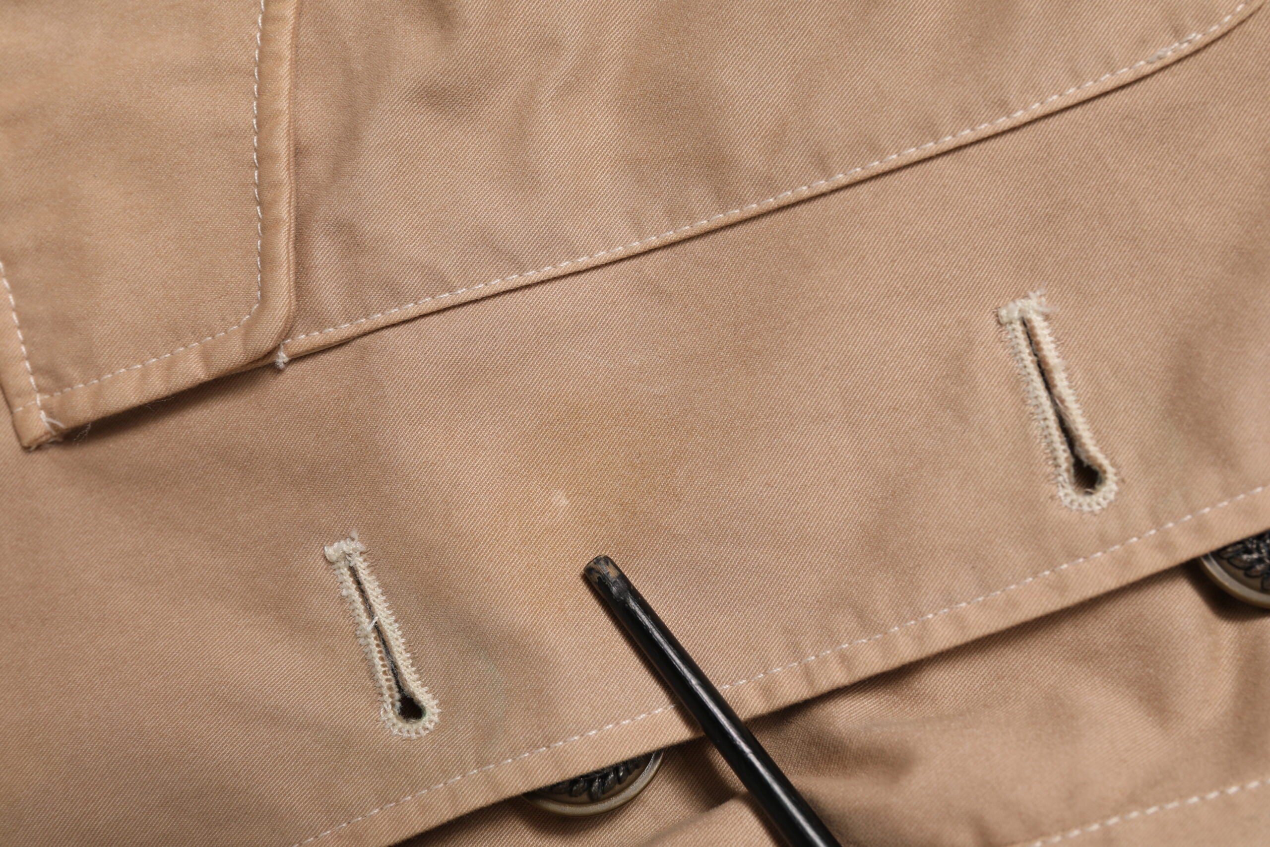 Beige Cotton Button Up Fitted Cropped Jacket