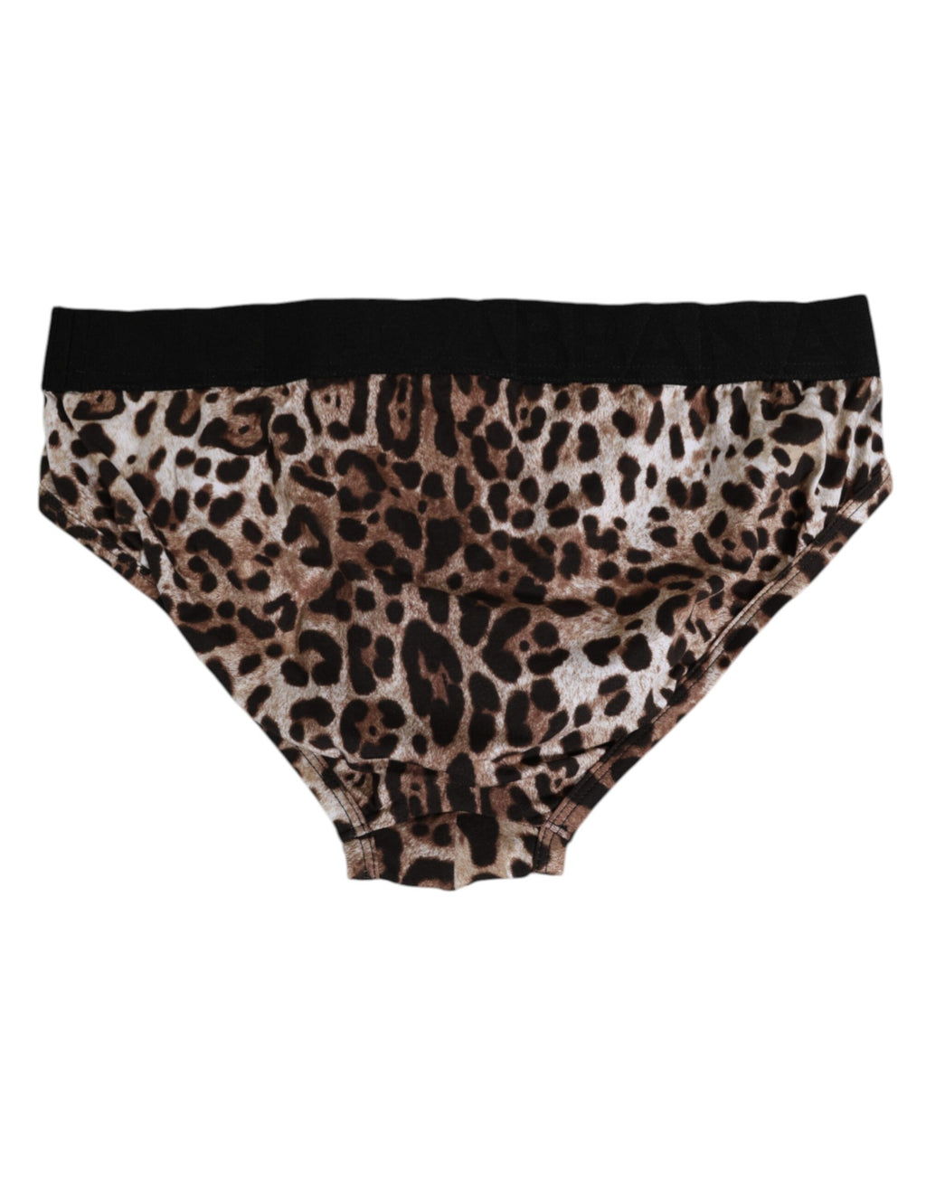 Brown Cotton Leopard Logo Midi Brief Underwear