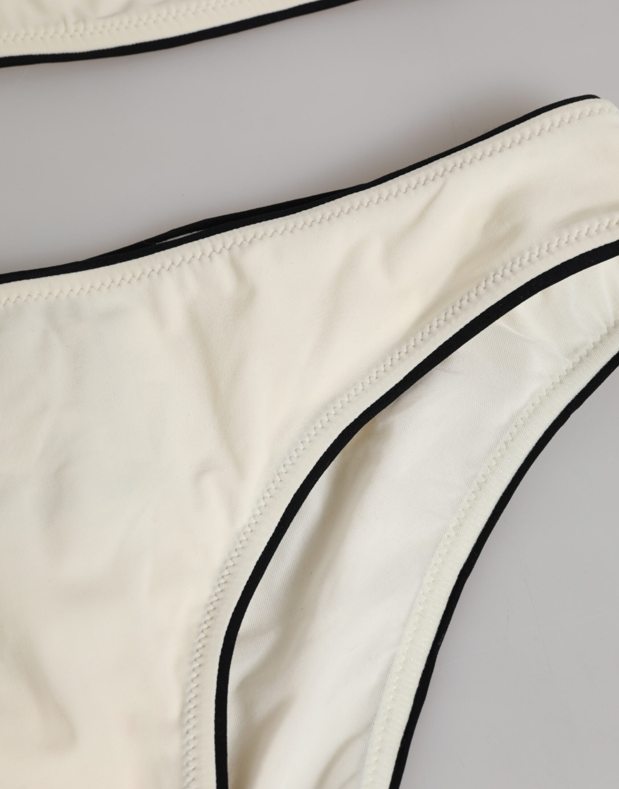 Beige Logo Swimsuit 2 Piece Top Bottom Swimwear