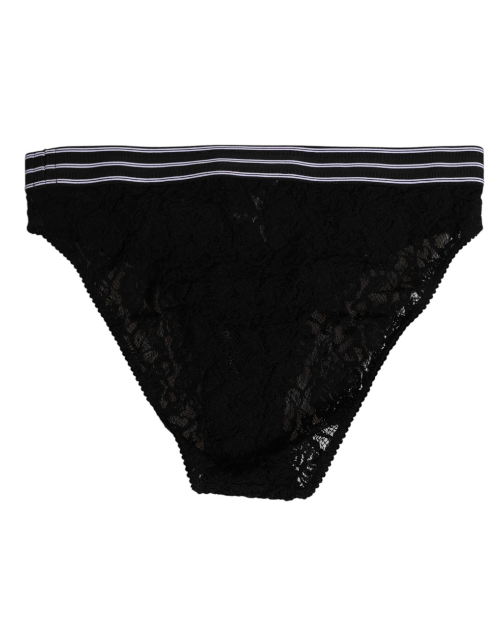 Black Lace Slip Brief Logo Waistband Underwear