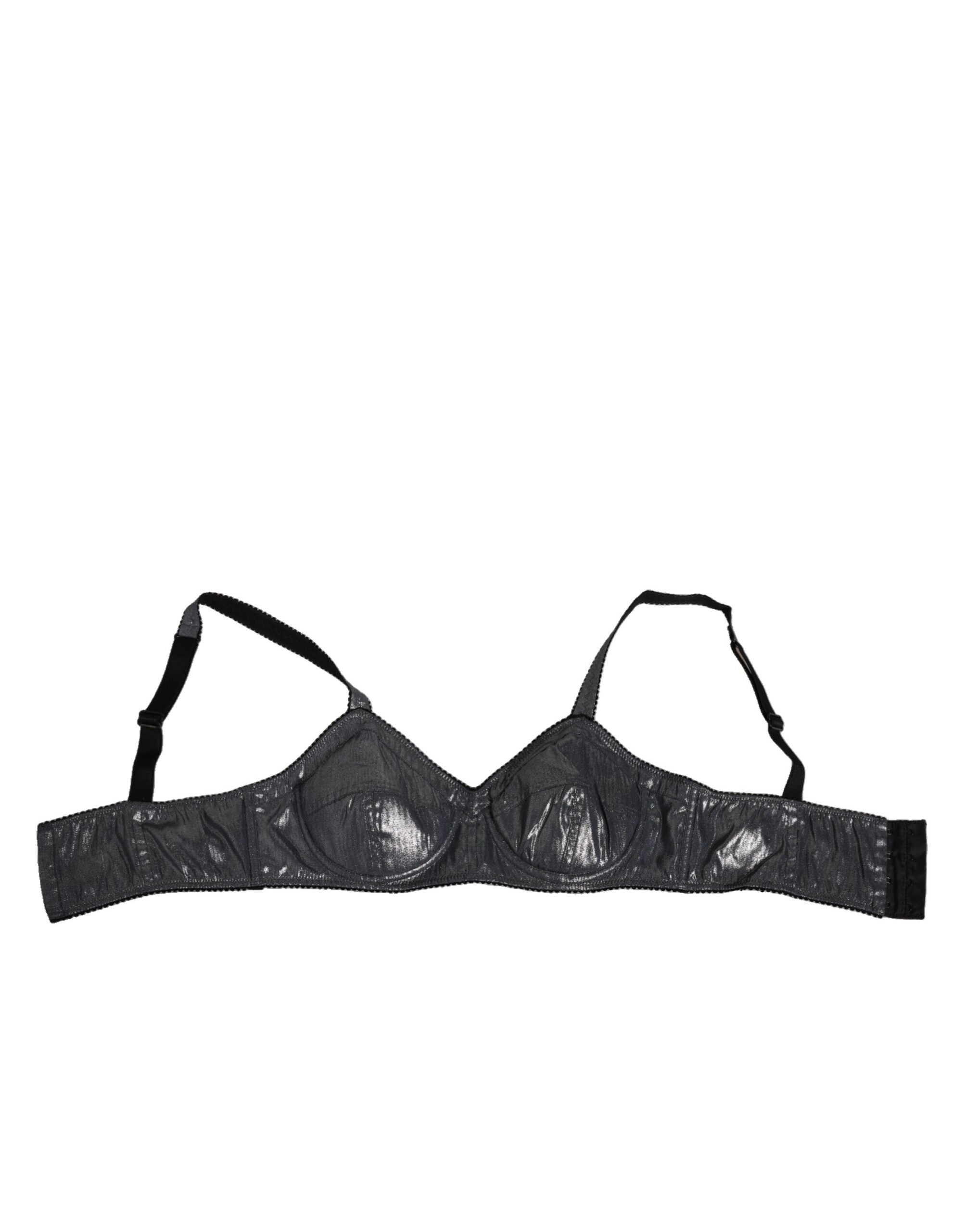 Dark Gray Silk Stretch Balconcino Bra Underwear