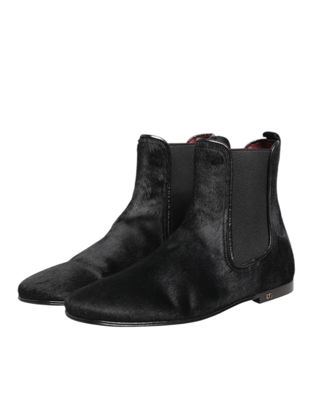 Black Leather Fur Men CHELSEA Boots Shoes