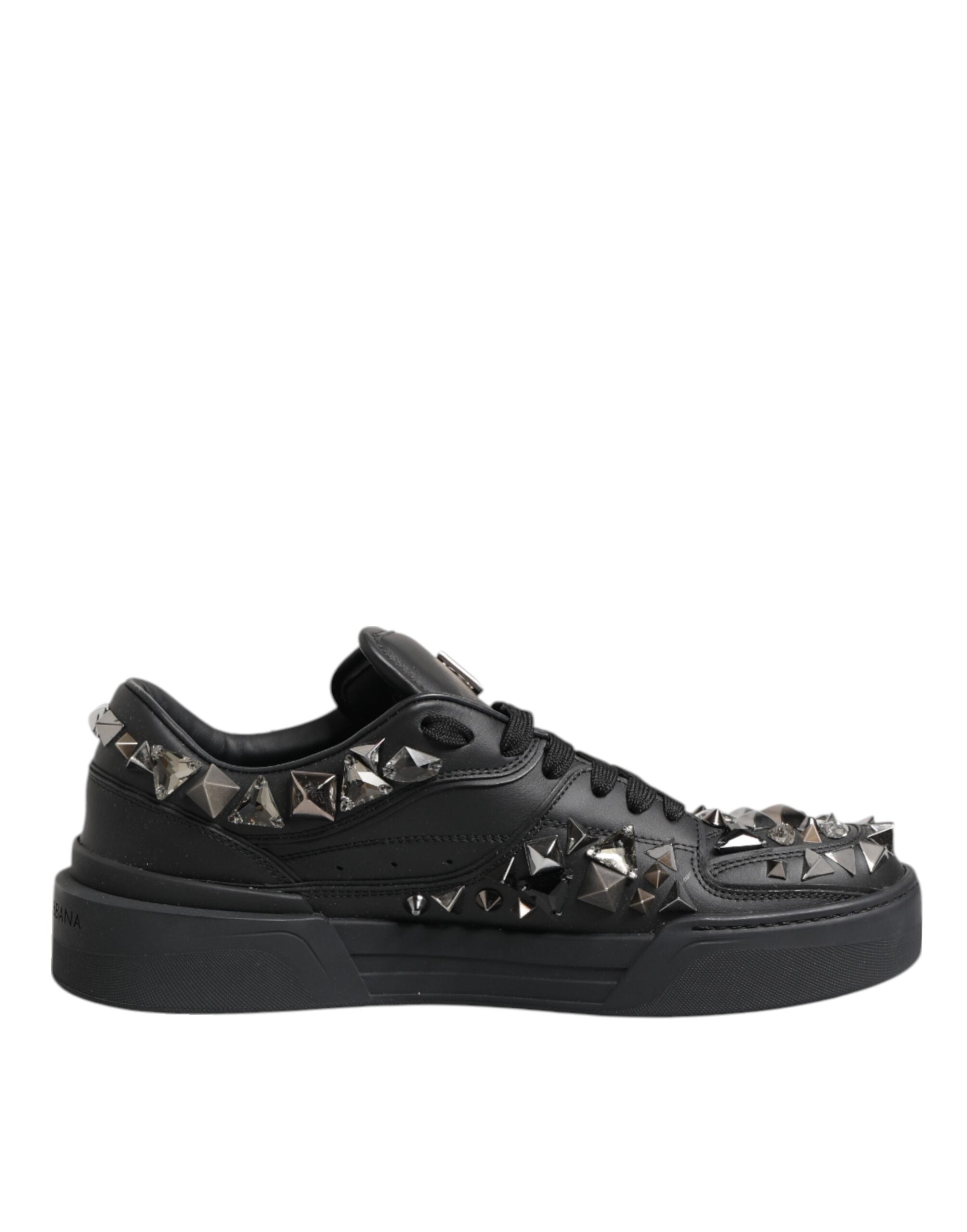 Black Portofino Studded Men Sneakers Shoes