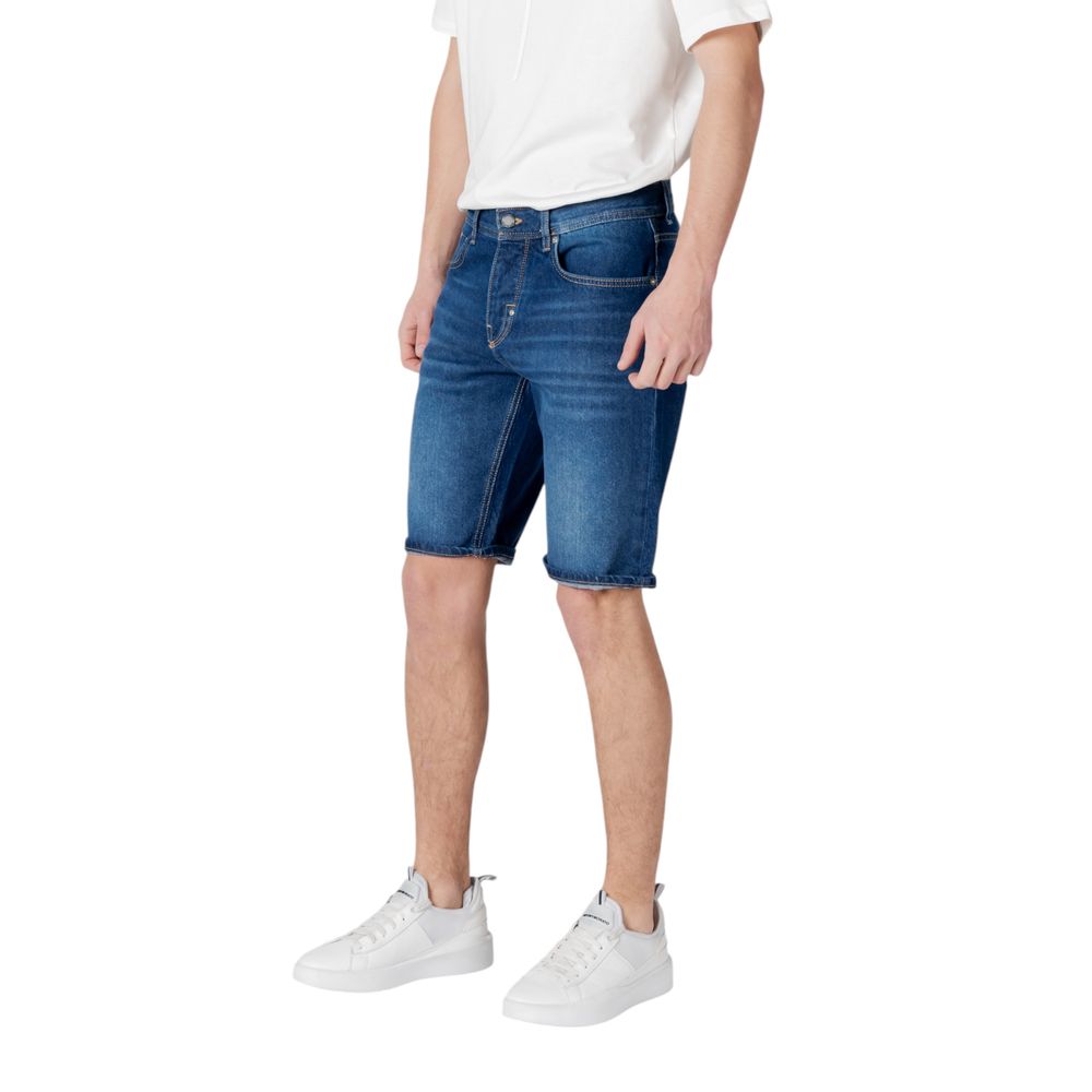 Blue Cotton Bermuda Shorts