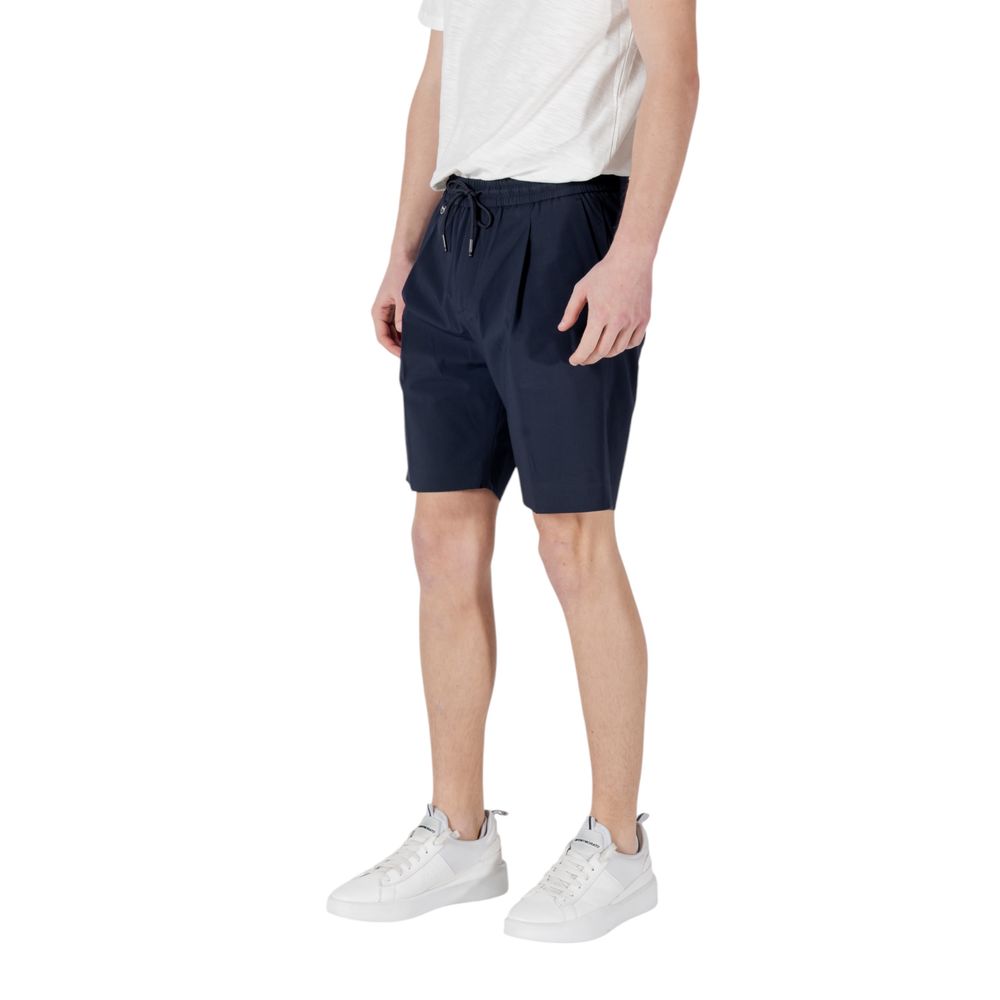 Blue Polyester Bermuda Shorts