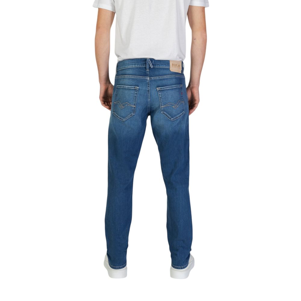 Replay Blue Cotton Slim Fit Jeans