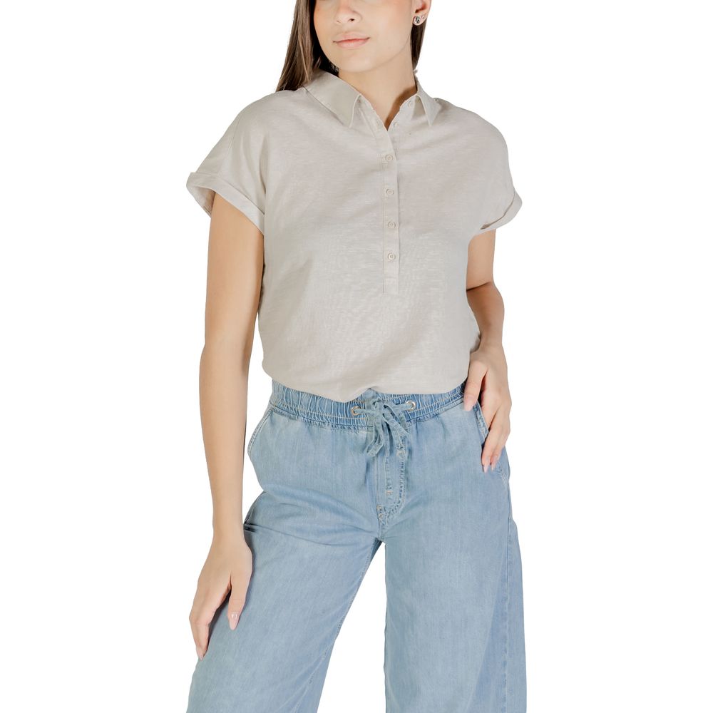 Bicolor Linen Blouse