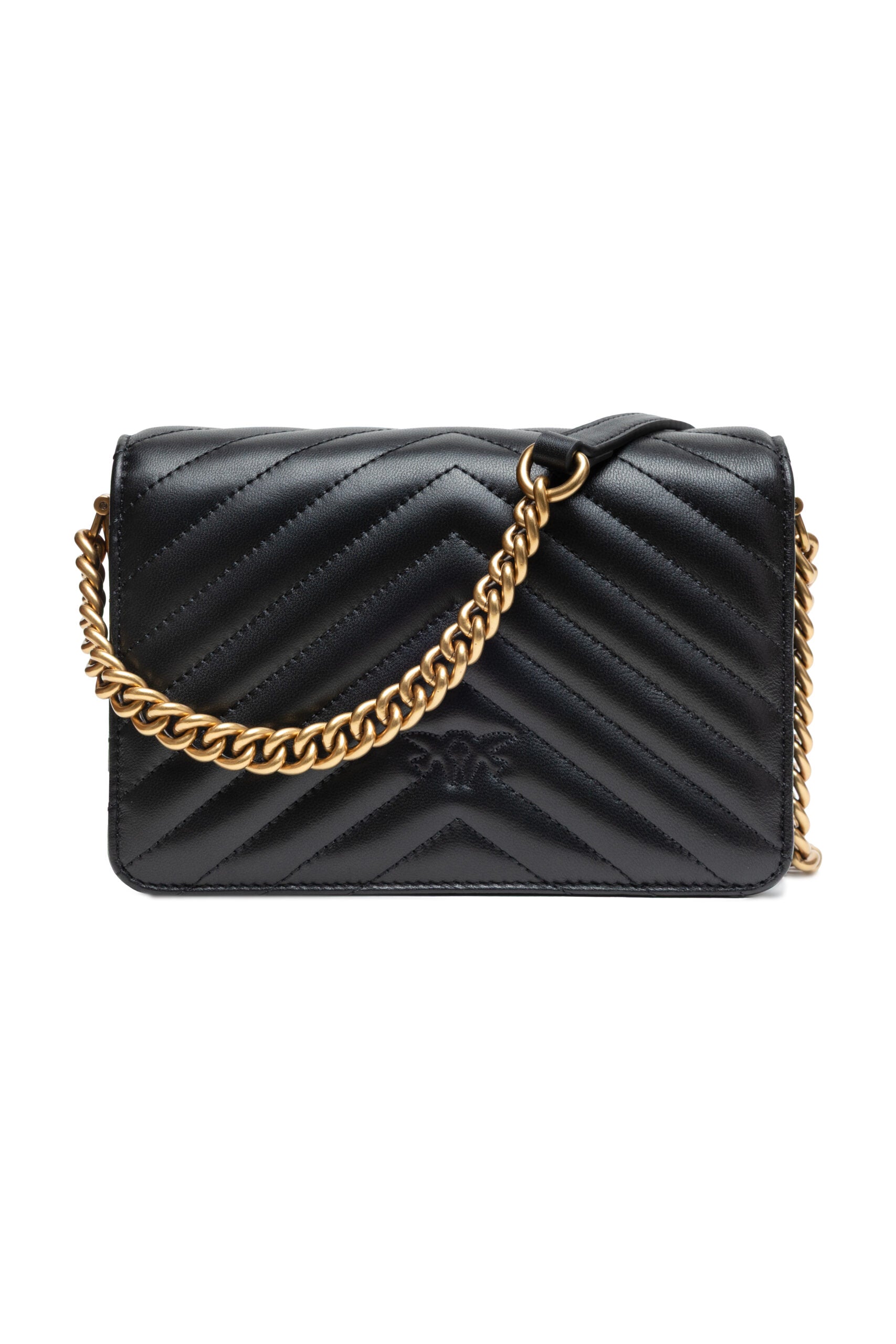Black Leather Love Click Mini Shoulder Bag