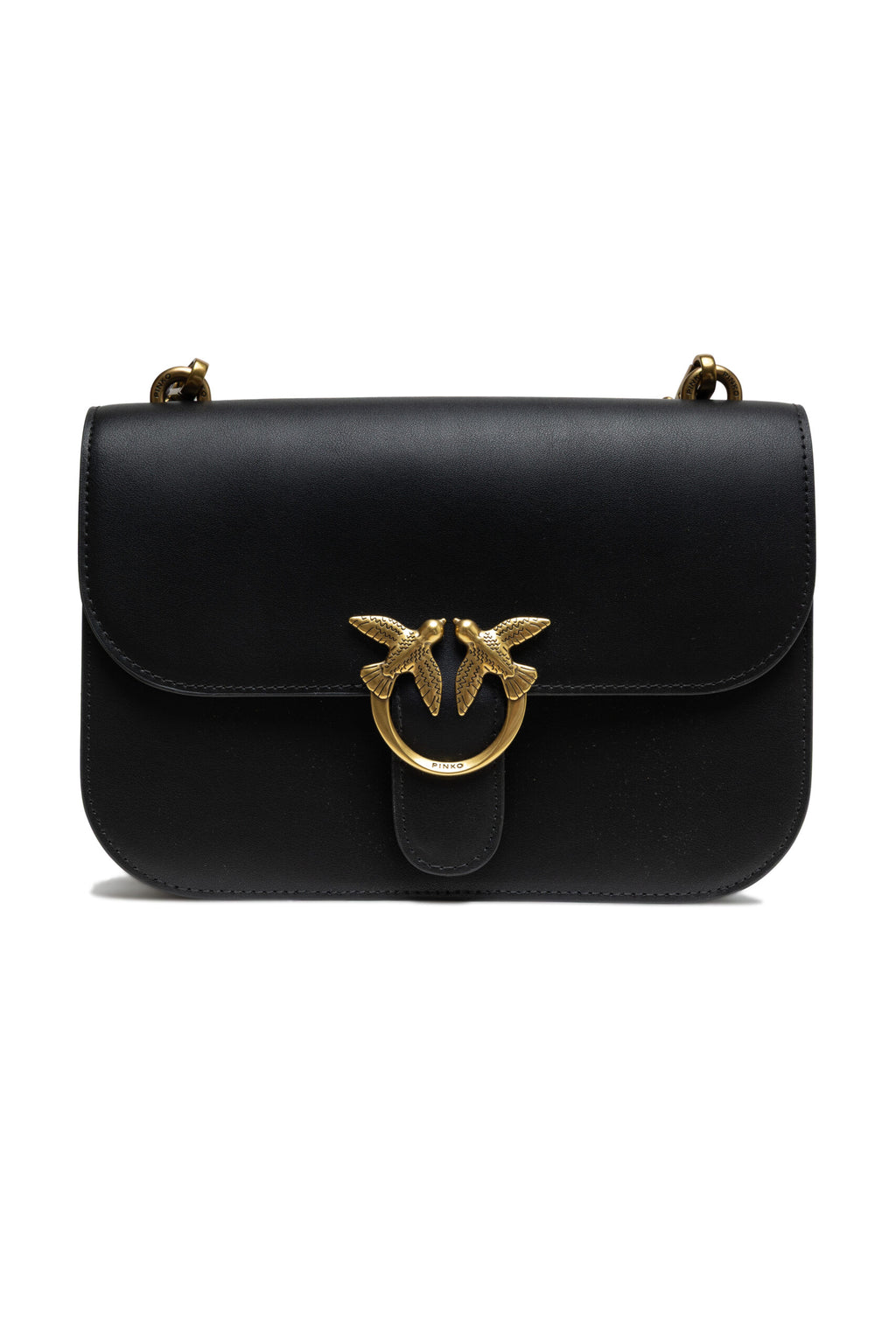Black Leather Love Bell Classic Shoulder Bag