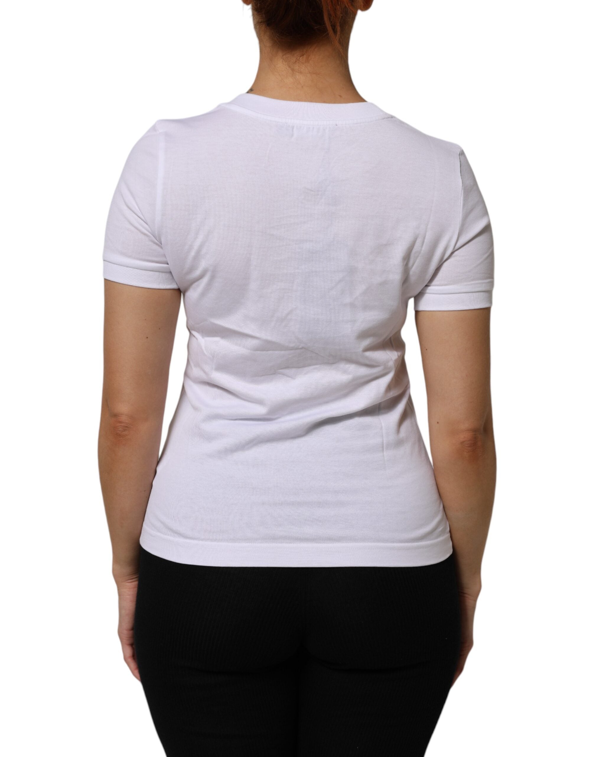 T-Shirt White Cotton Round Neck Short Sleeves I