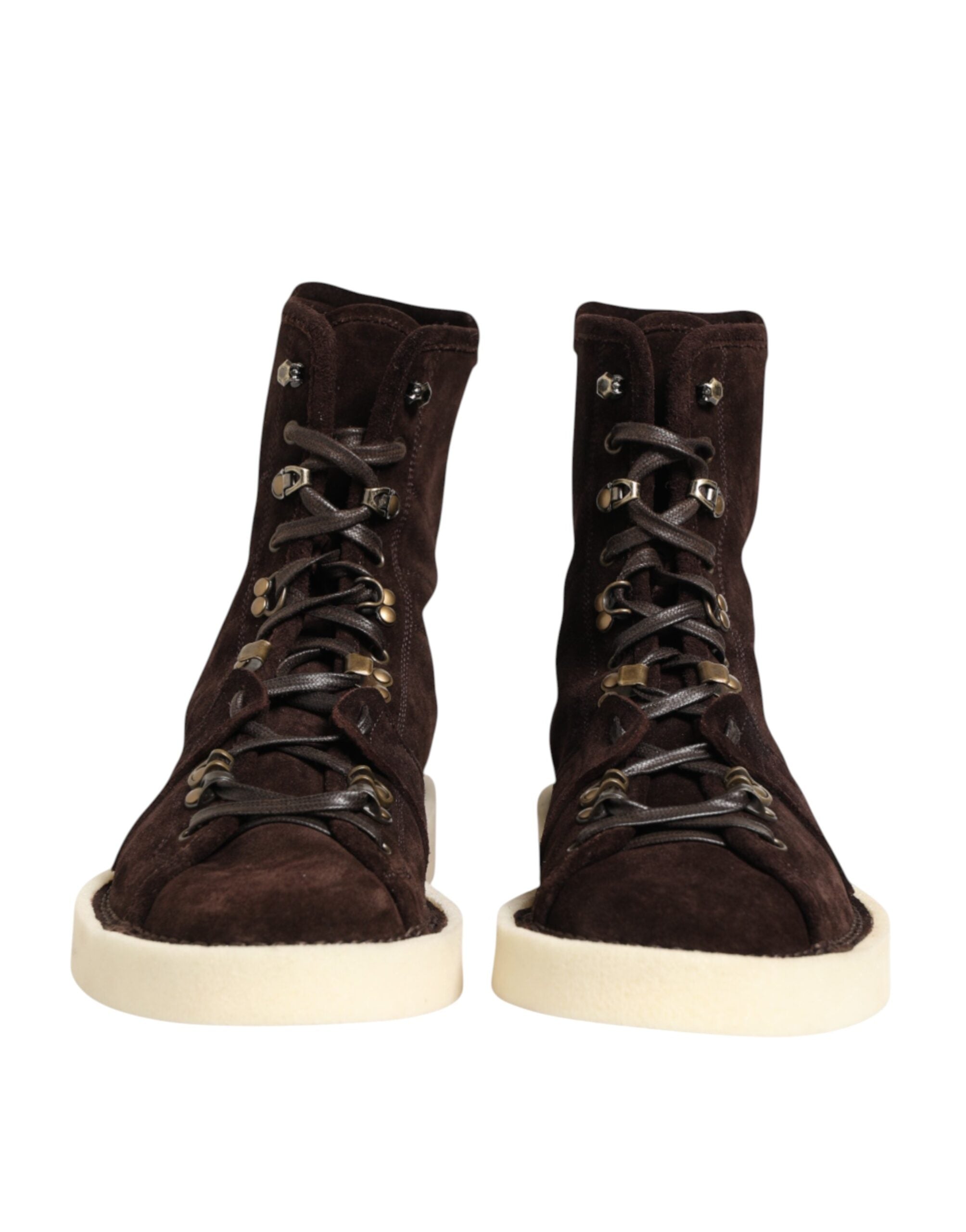 Brown Suede Lace Up Ankle Short Boots Shoes