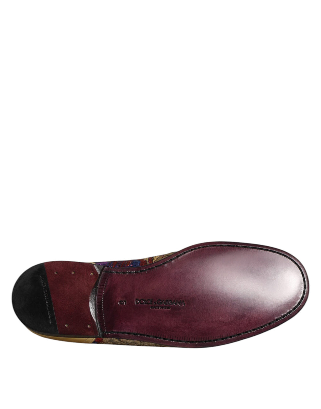 Multicolor Jacquard Gold DG Logo Loafer Shoes
