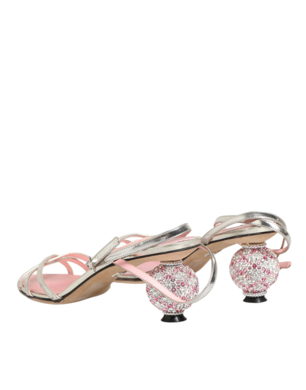 Pink Embellished Leather Ball-Heel Sandals  Shoes