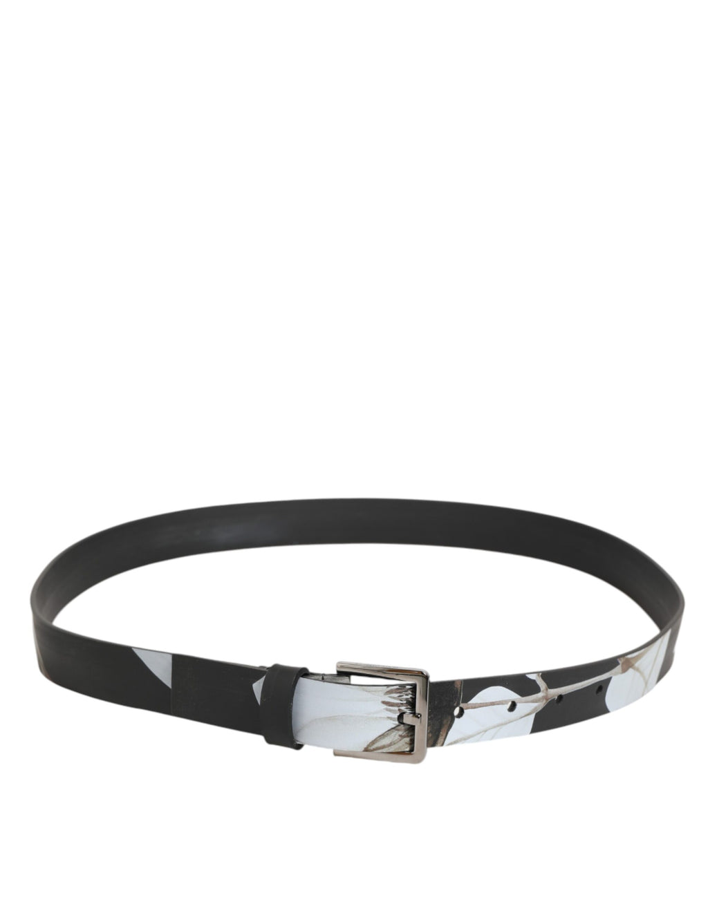 Multicolor PVC Floral Silver Buckle Men Belt