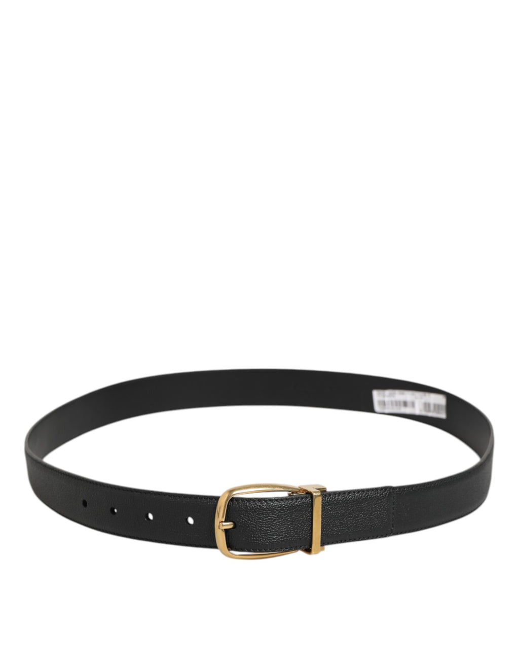 Black Leather Classic Metal Logo Buckle Belt