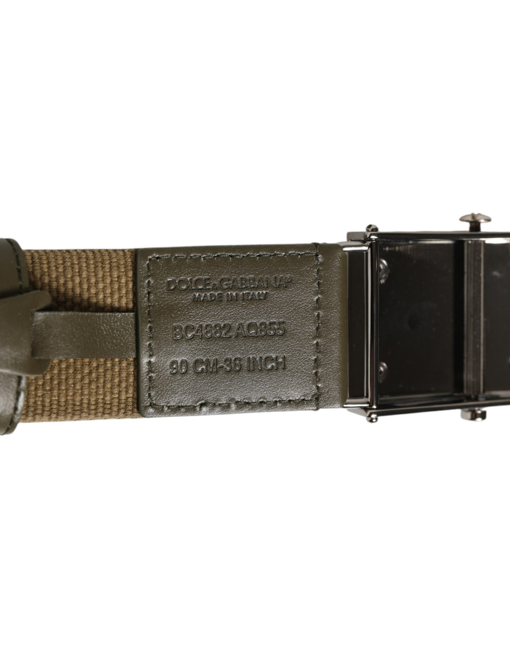 Military Green Nylon Logo Metal Buckle Belt