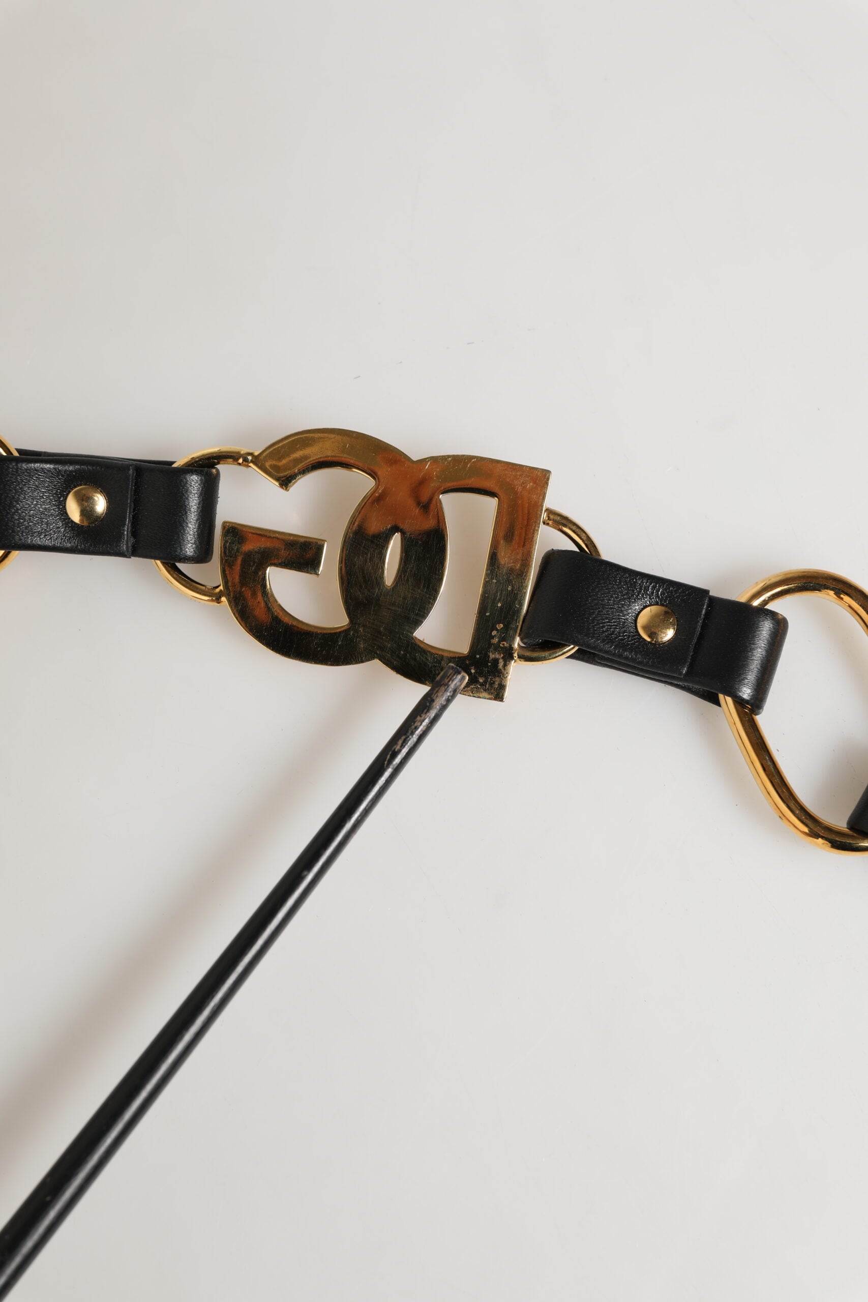 Black Leather Gold Chain Bag Accessory Shoulder Strap