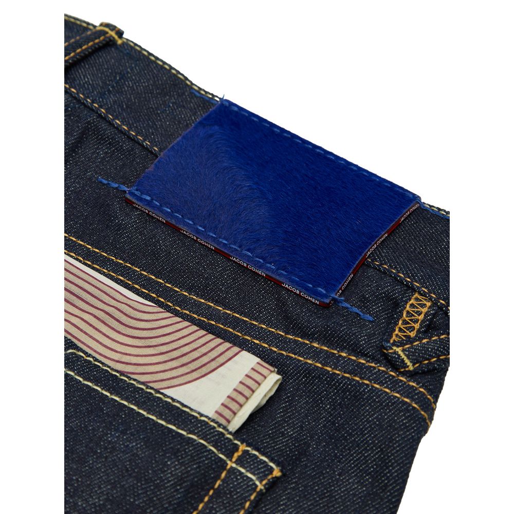 Blue Polyester Tapered Jeans