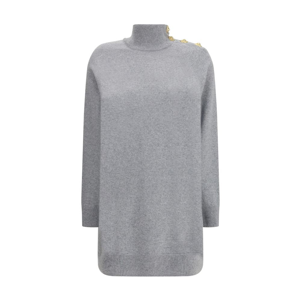 Balmain Gray Cashmere Casual Dress