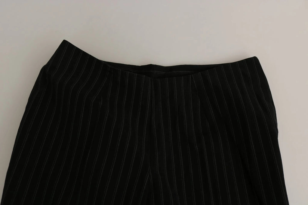 Black High Waist Straight Dress Trouser Pants