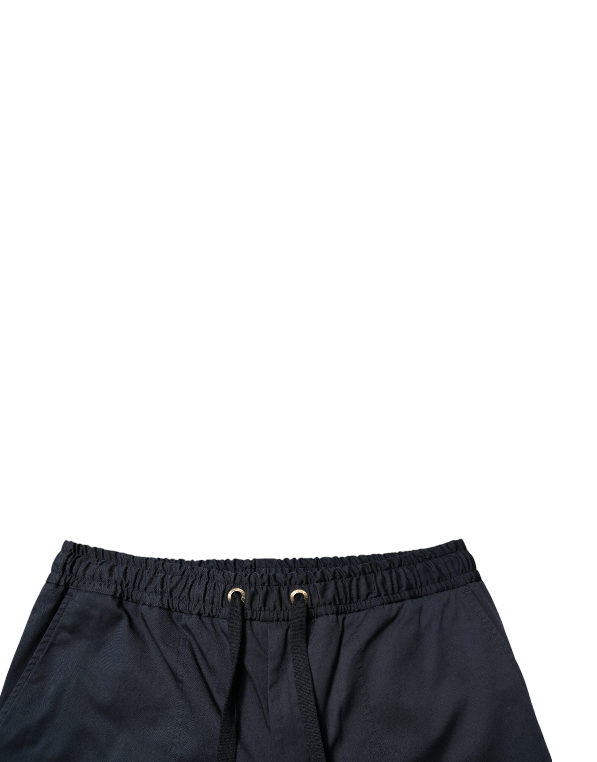 Navy Blue Cotton Stretch Men Bermuda Shorts