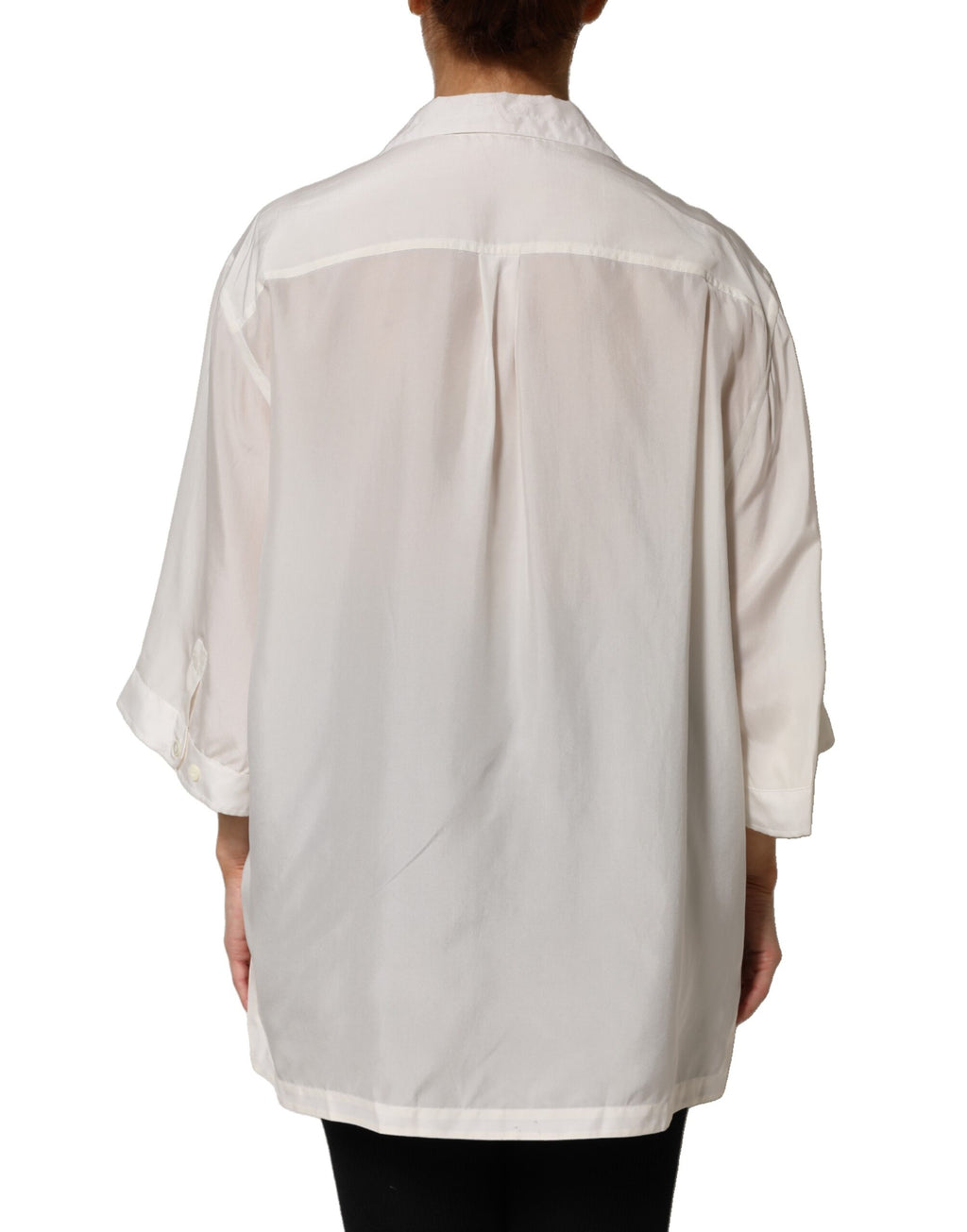 Dolce & Gabbana Off White Silk Button Down Polo Shirt Top