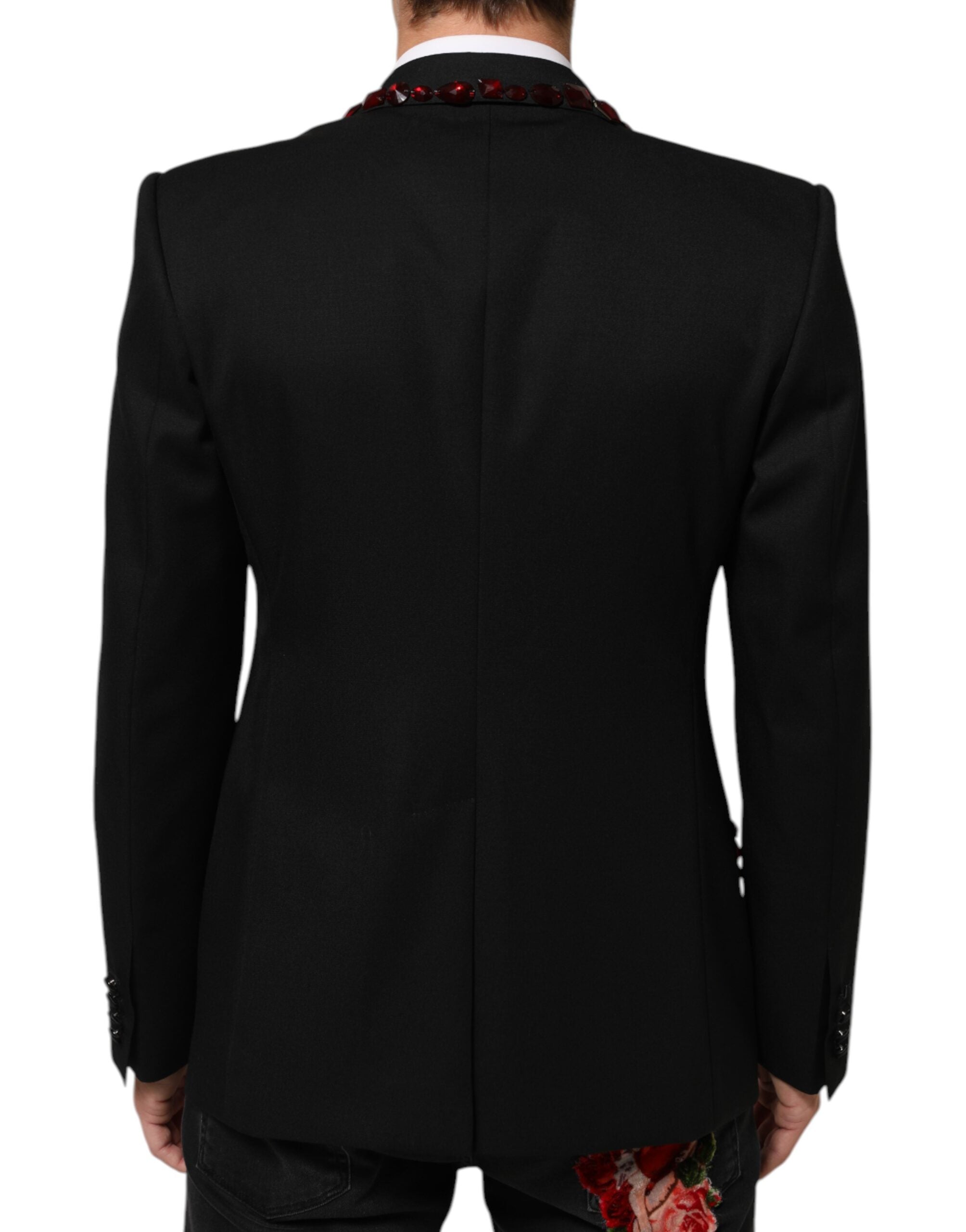 Black SICILIA Crystal Embellished Men Blazer