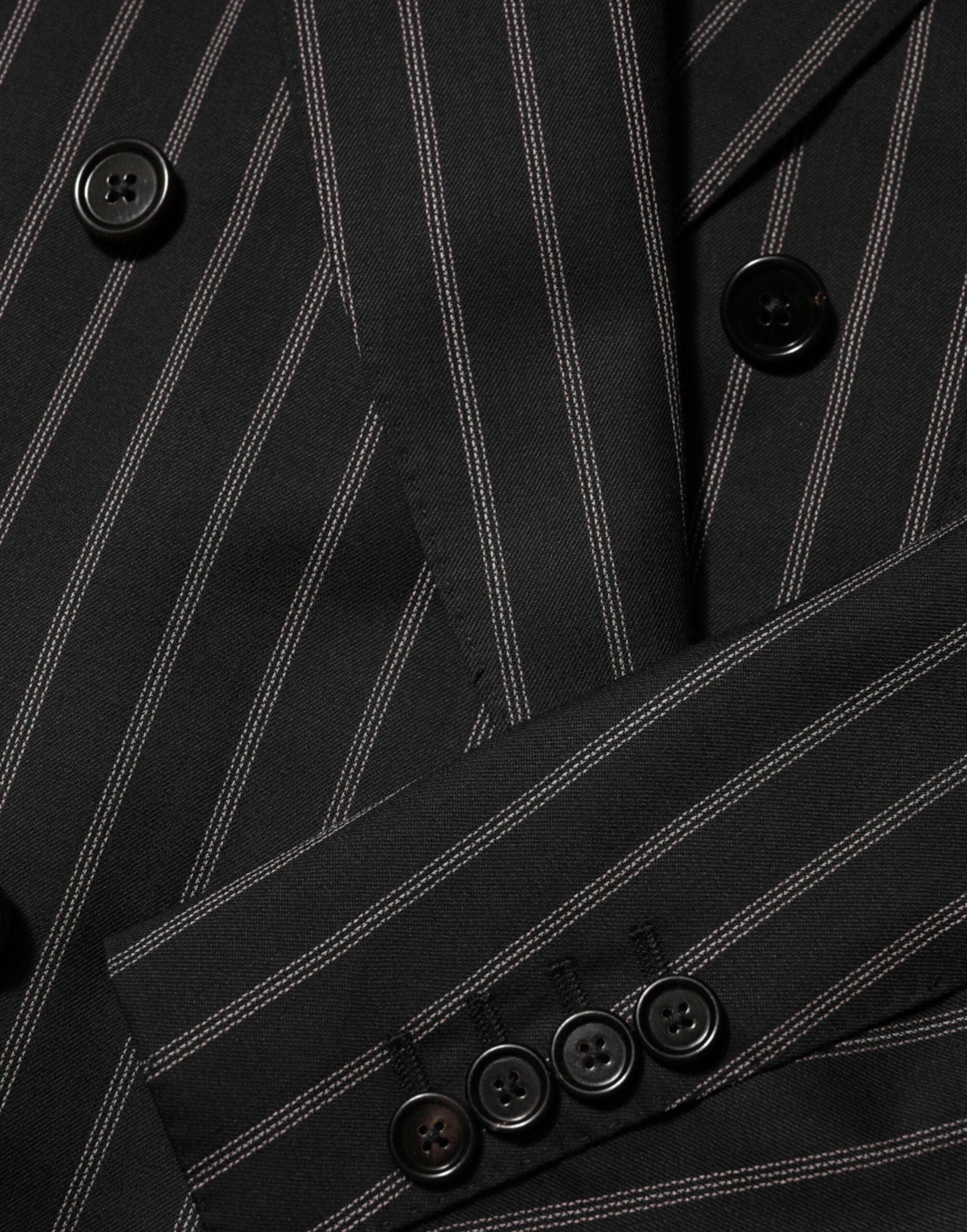 Black Stripes SICILIA 1 Button Suit Blazer