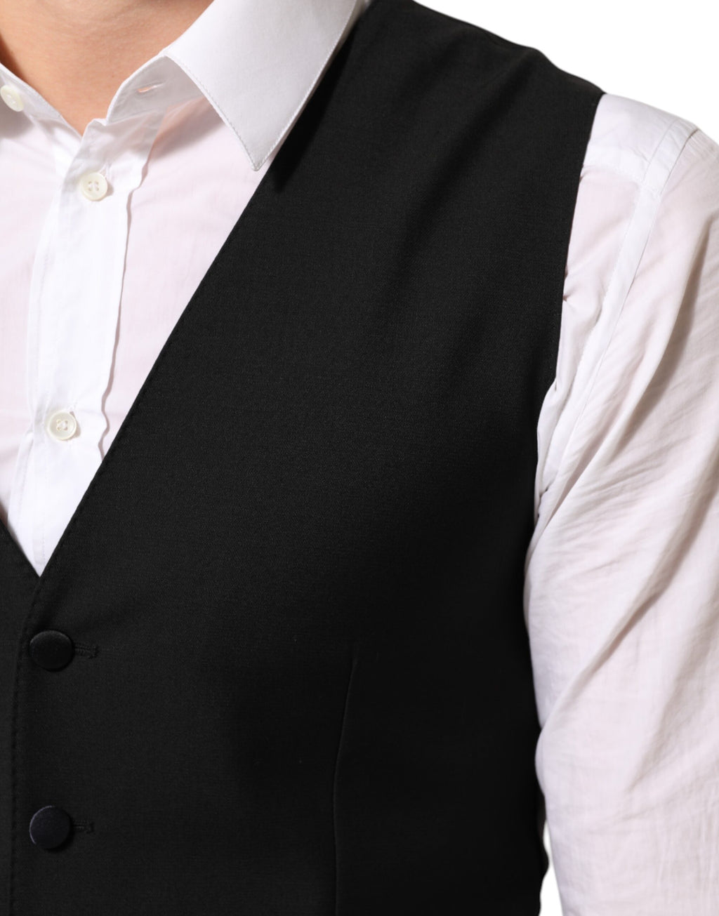 Black Wool Dress Formal Men Waistcoat Vest