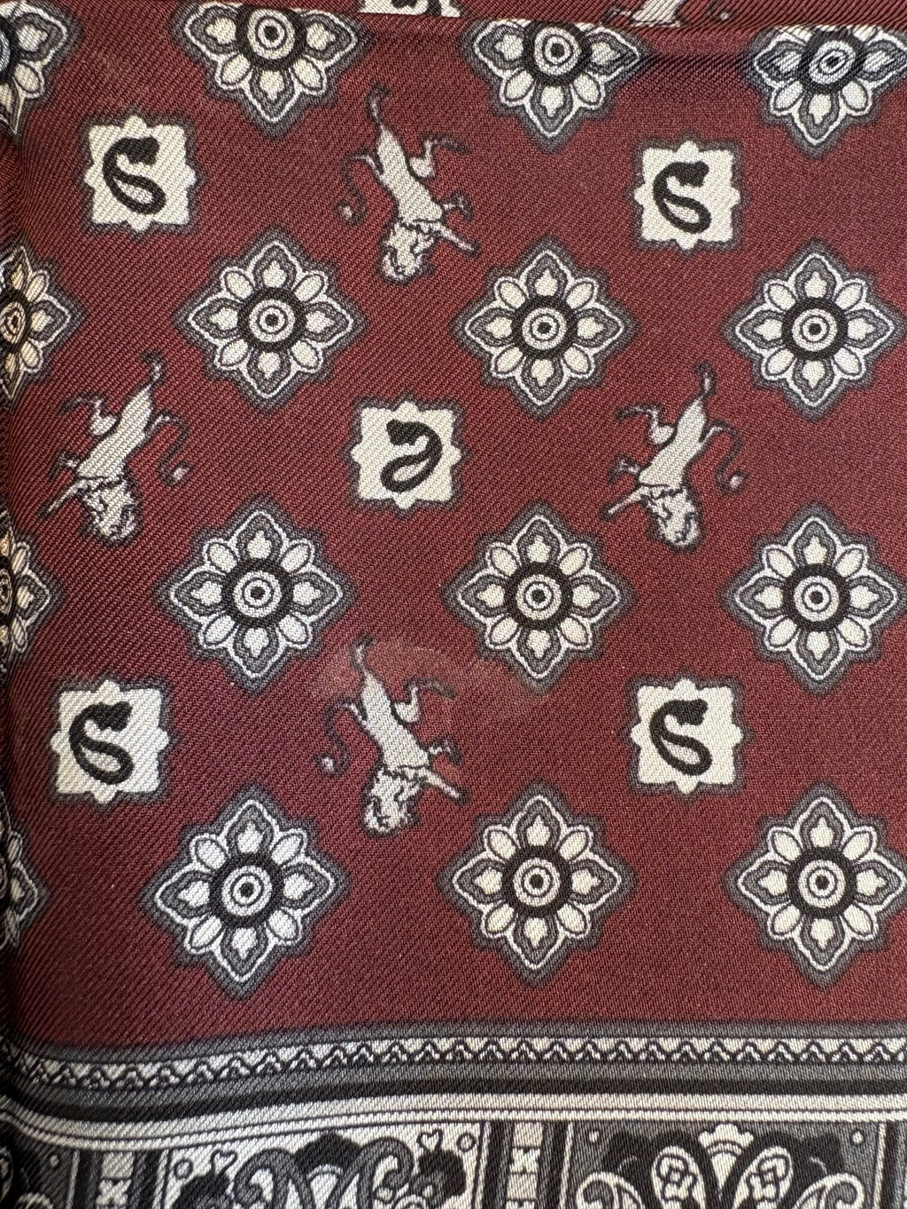 Bordeaux Bandana Silk Square Handkerchief Scarf