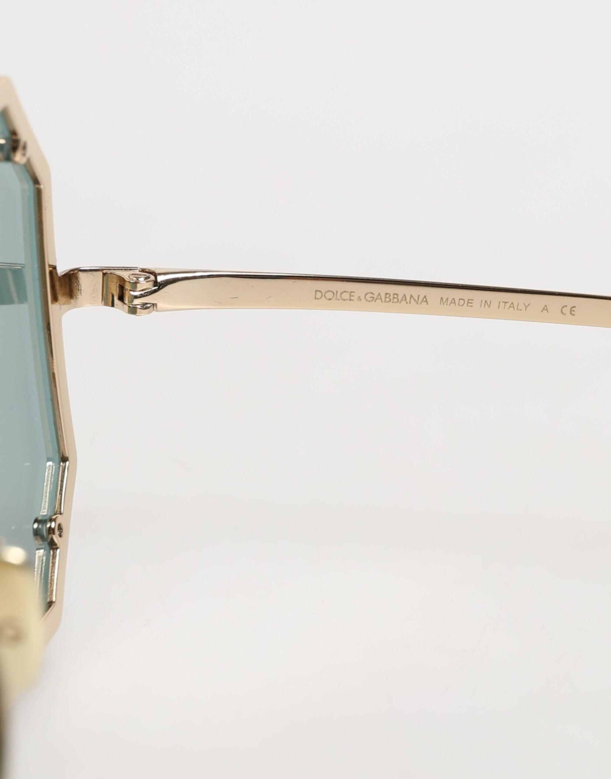 DG2216 Gold Square Frame Green Lens Shades Sunglasses