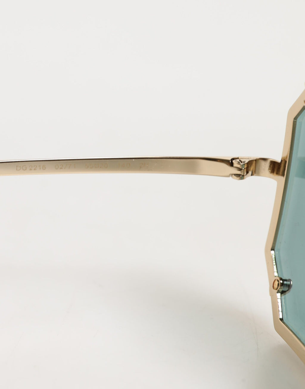 DG2216 Gold Square Frame Green Lens Shades Sunglasses