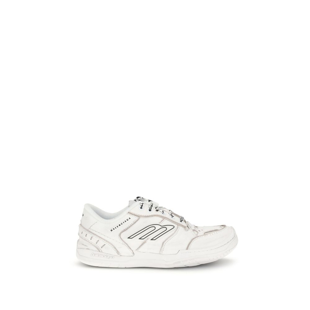 Balenciaga White Calf Leather Bos Taurus Athletic Sneakers