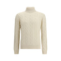 Aragona Cashmere White Cashmere Turtleneck