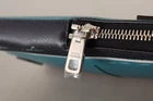 Blue Leather Cross Body Neck Strap Card Slot Phone Pocket