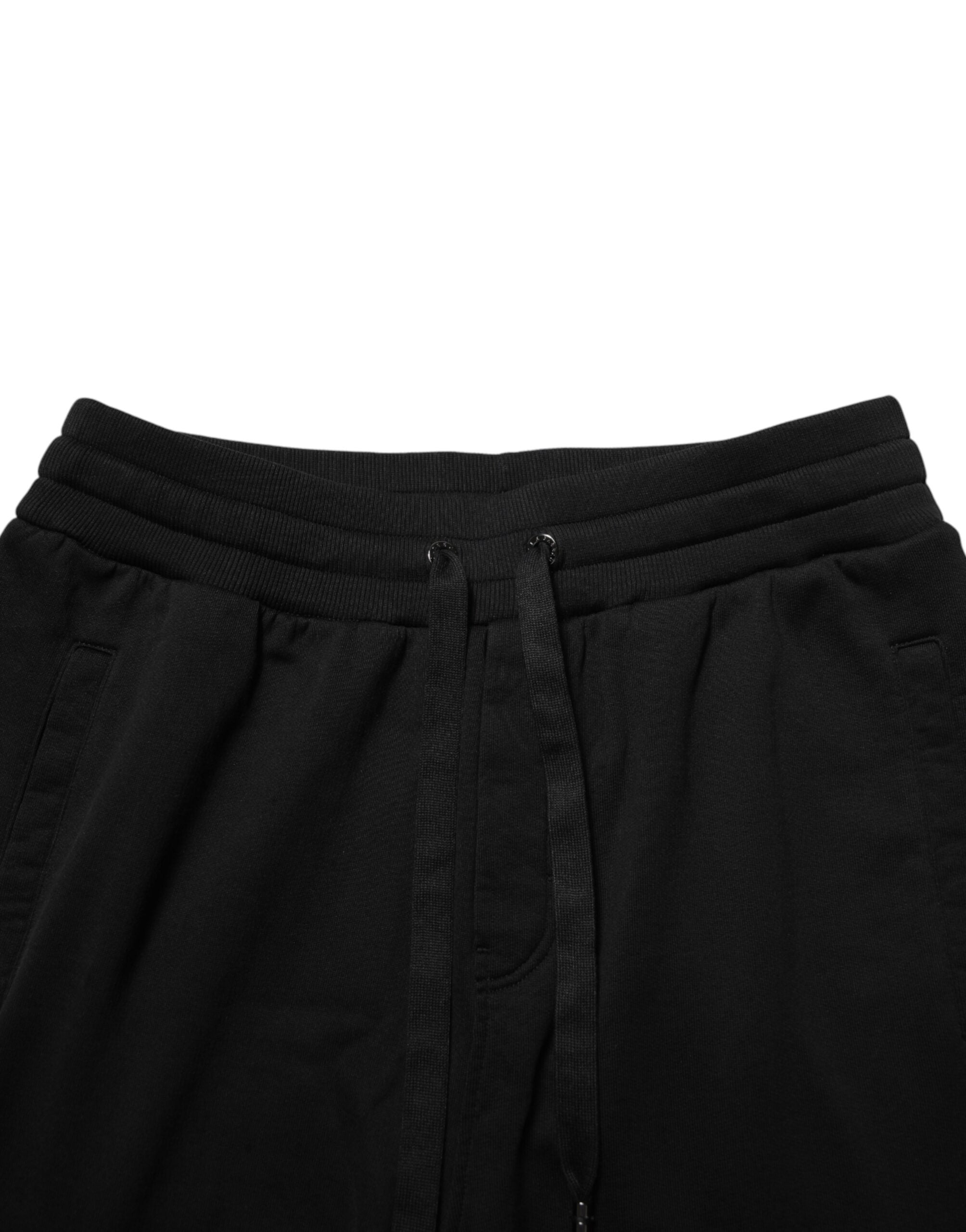 Black DG Logo Cotton Jogger Sweatpants Pants