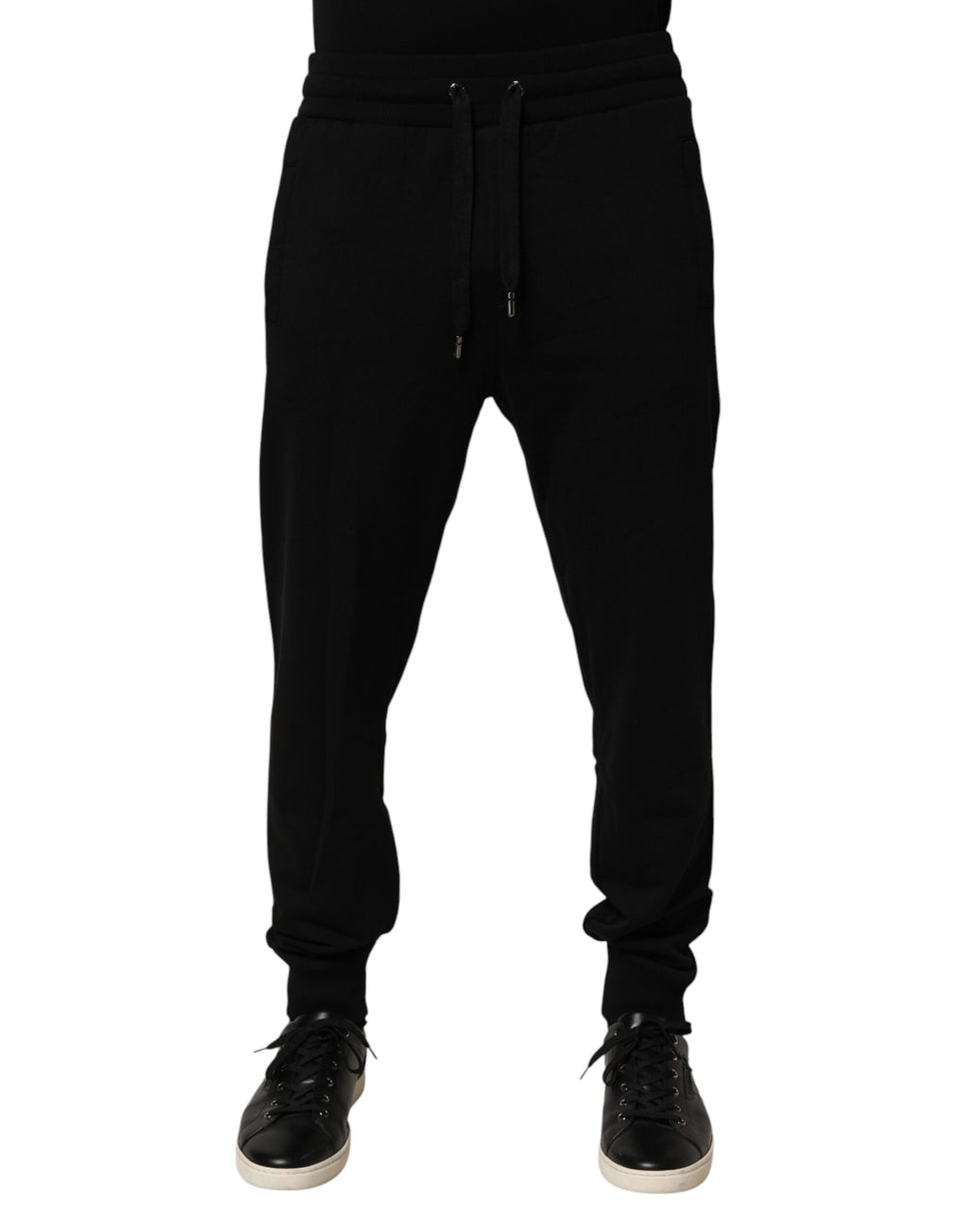Black DG Logo Cotton Jogger Sweatpants Pants