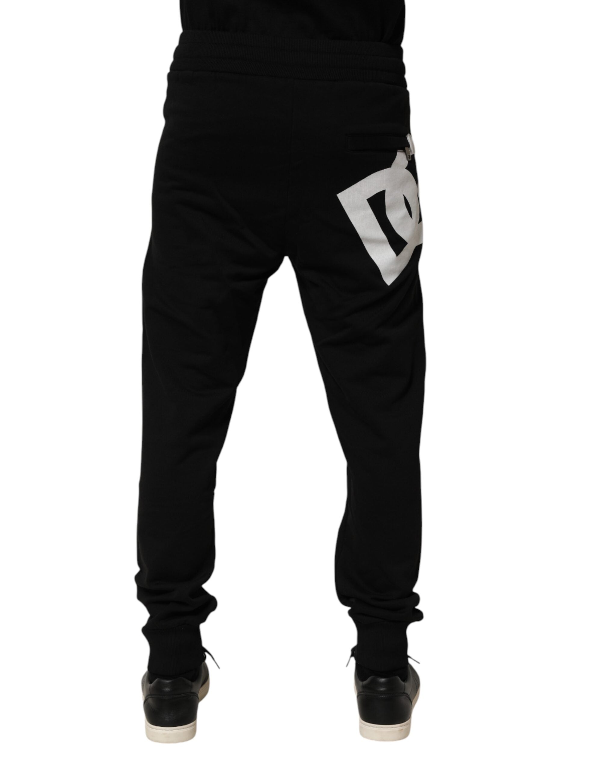 Black DG Logo Cotton Jogger Sweatpants Pants