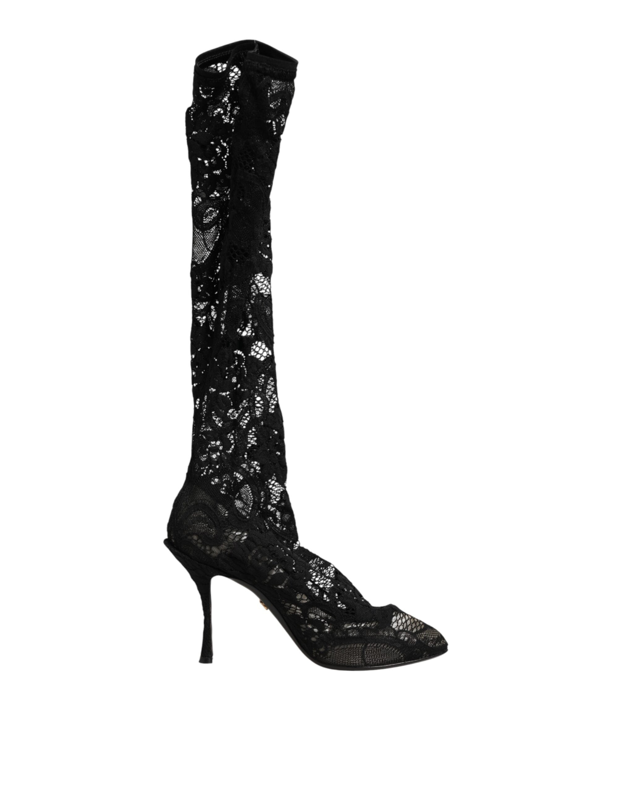 Black Pumps Taormina Lace Socks Boots Shoes