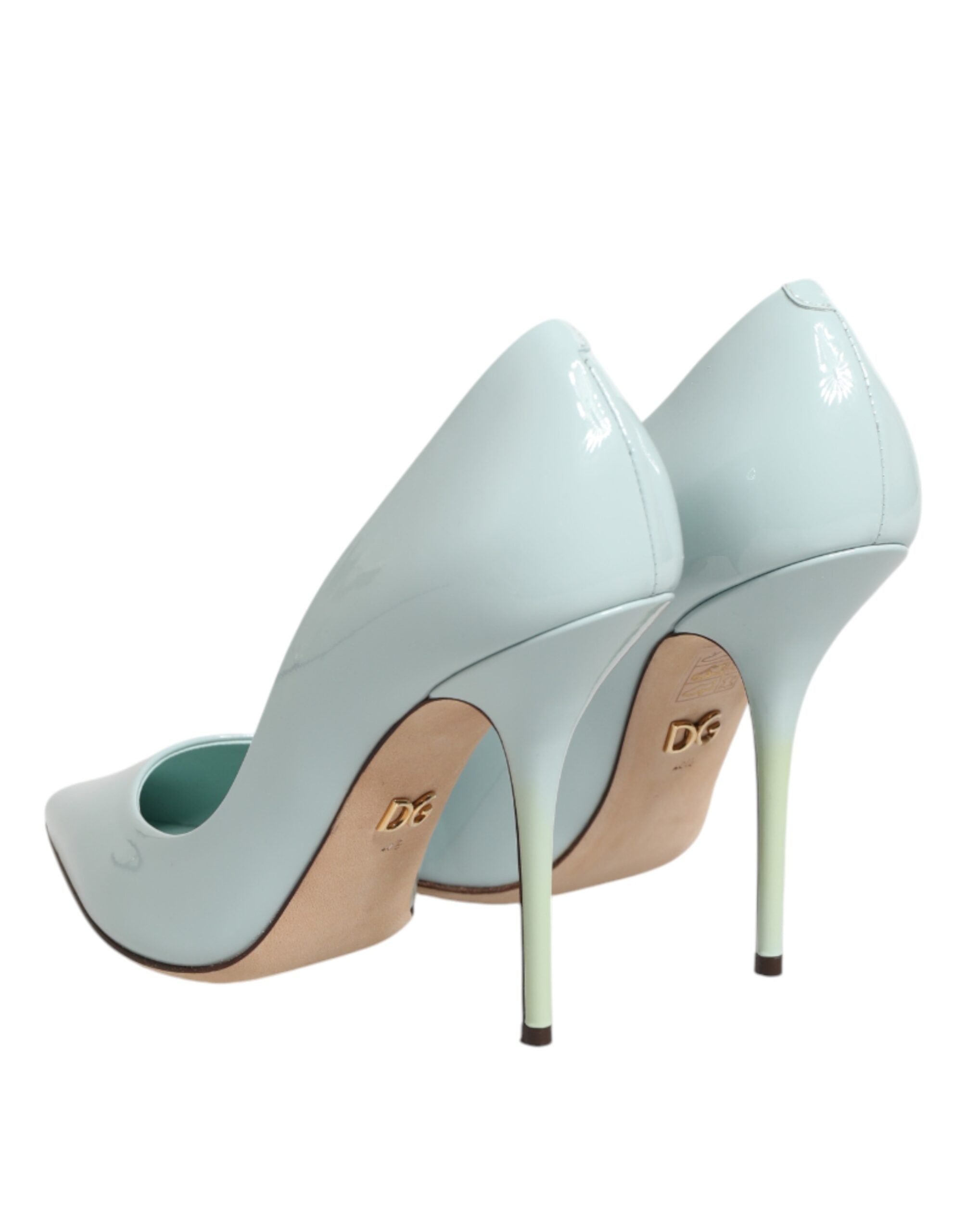 Mint Green Leather Stiletto Heels Pumps Shoes