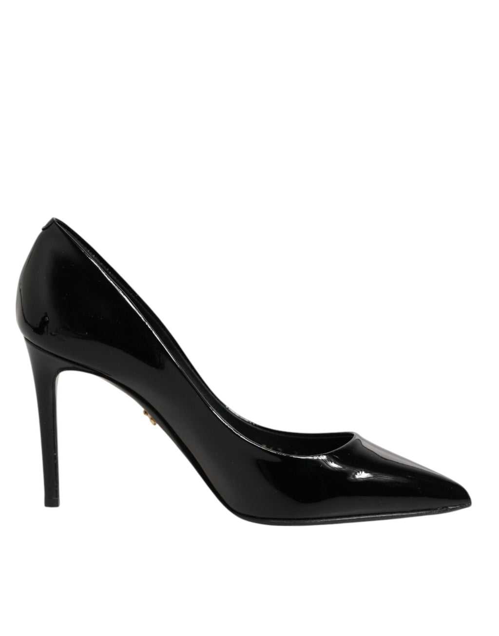 Black Leather Stiletto Heels Pumps Shoes