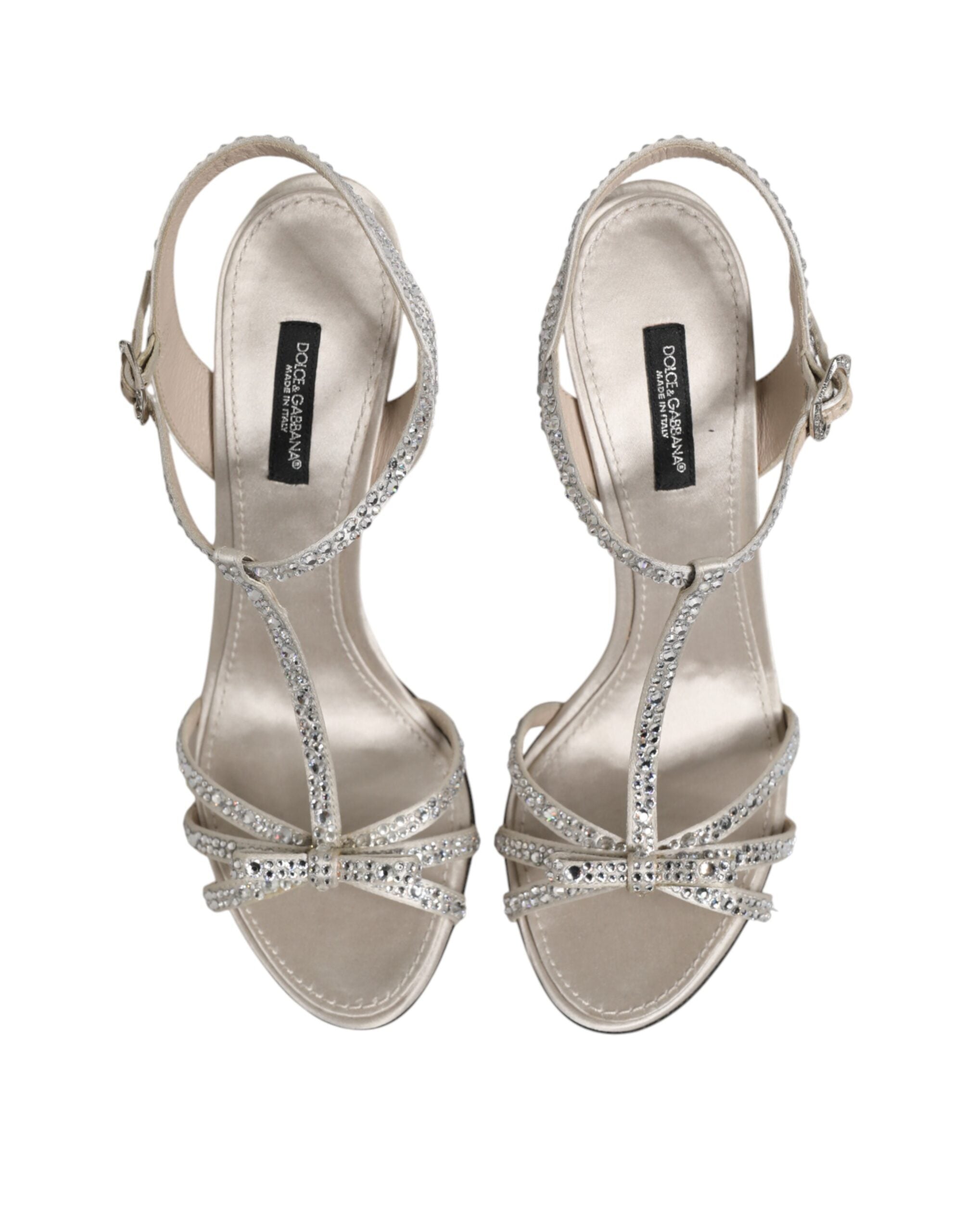 Silver Strass Ankle Strap Heels Sandals Shoes
