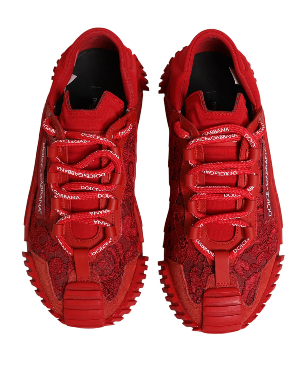 Dolce & Gabbana Red Logo Lace Low Top NS1 Sneakers Shoes