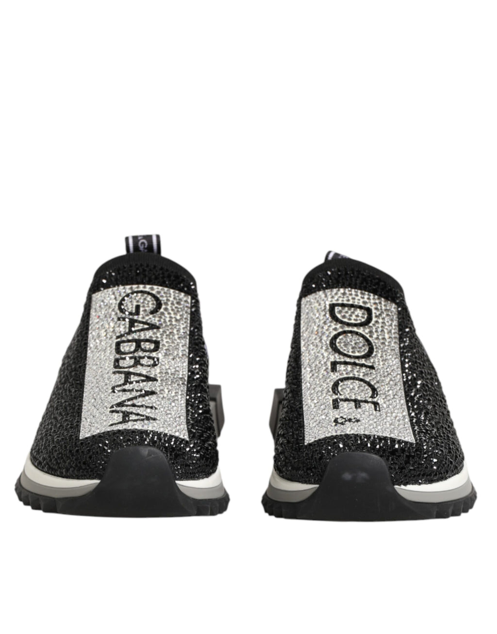 Dolce & Gabbana Black Silver Slip On Sorrento Sneakers Shoes