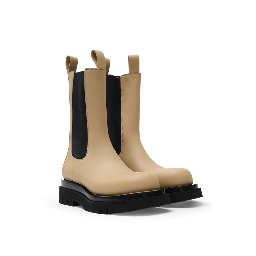 Bottega Veneta Beige Leather Chelsea Boots